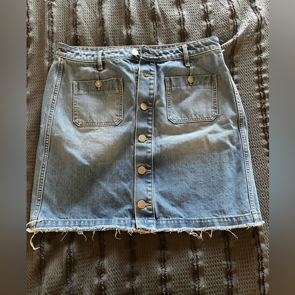 LOFT Dresses & Skirts - Ann Taylor Loft Denim Button-Front Skirt